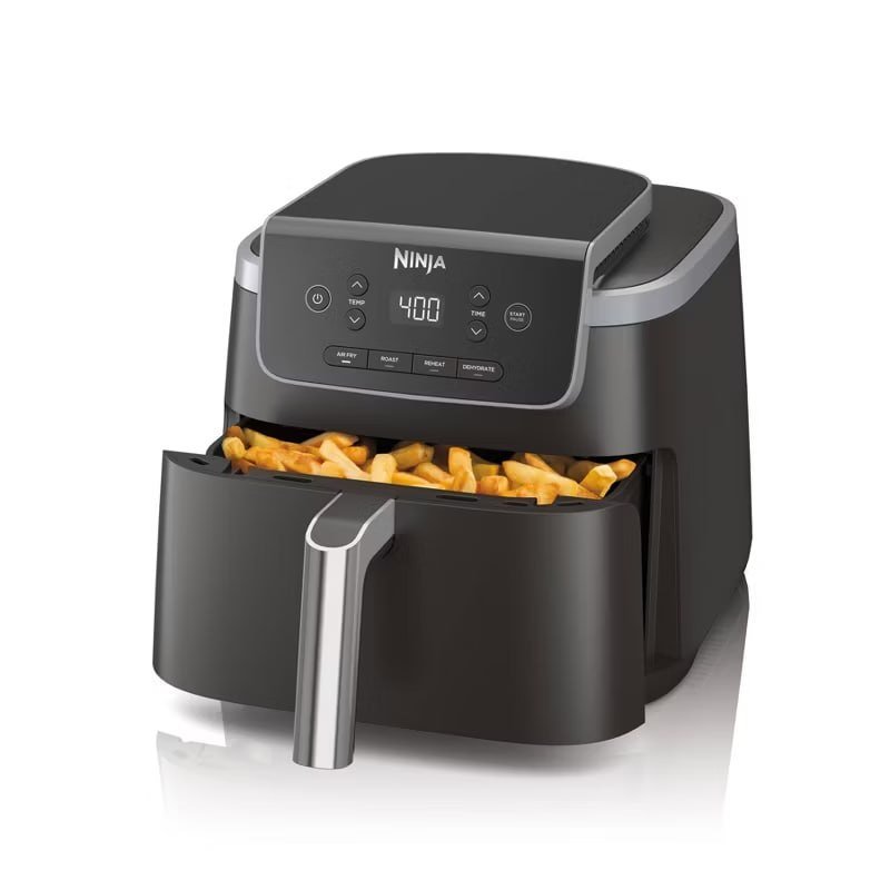 Ninja Pro 4-in-1Air Fryer Gray: 5-Quart, 1750W, Dishwasher-Safe Parts, Metal & Plastic