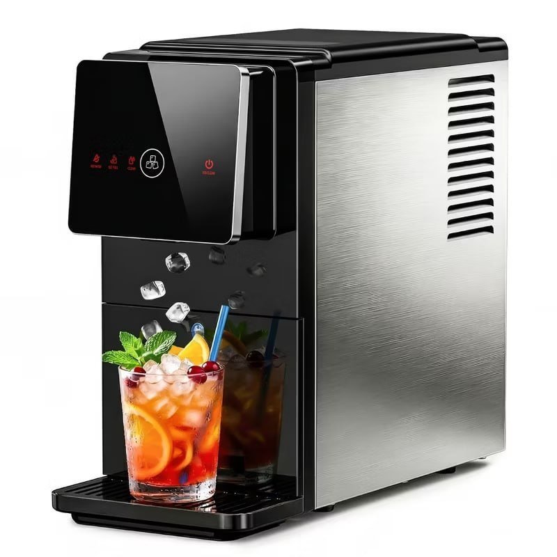 Simzlife Nugget Ice Maker and Dispenser, 40 Lbs./24H, One-Tap Auto Soft Chewable Ice Dispensing, Self-Cleaning, Black