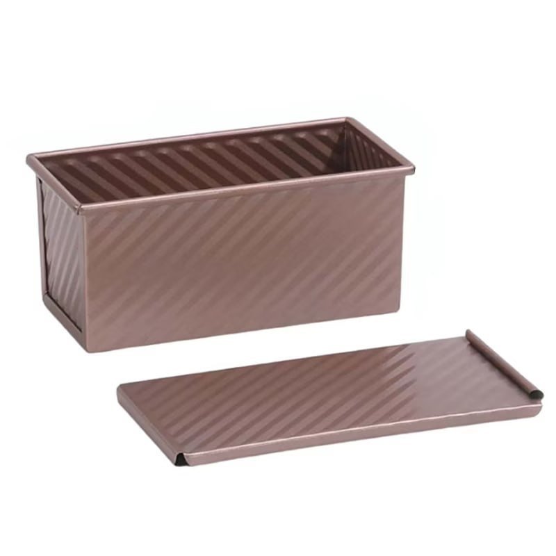 Alilang Nonstick Pullman Loaf Pan with Lid Rectangular Bread Baking Mold for Sandwich Bread - Brown