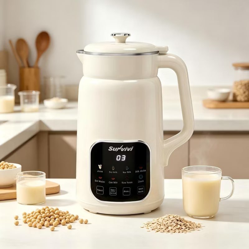 Heynemo 8 in 1 Nut Milk Maker Machine: 60oz Soy Milk Maker for Soy/Nut/Oat Milk, Juice, Milkshake, Rice Paste and Boil Water, Countertop Blender