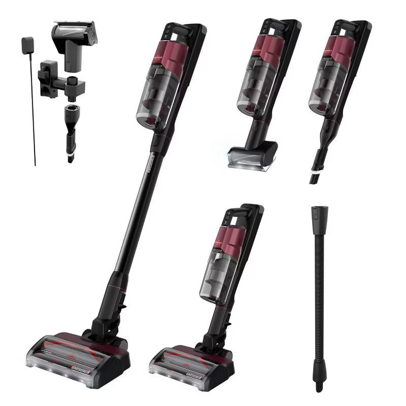 BISSELL PowerClean DualBrush Cordless Stick Vacuum 4196T Pet Hair Pick-Up Black