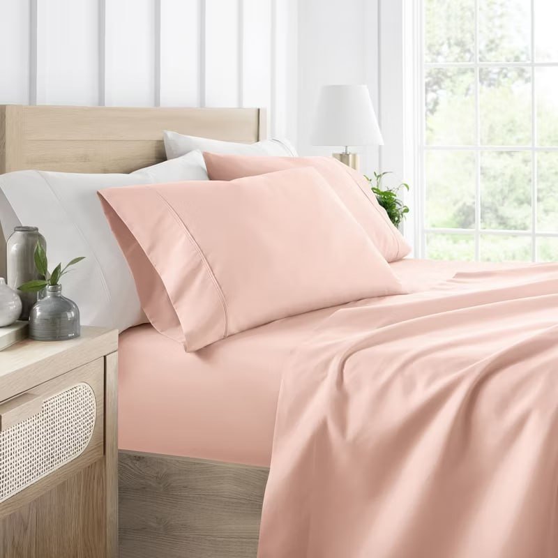 4 Piece Bed Sheet Set Solid Double Brushed Microfiber, Ultra Soft, Deep Pocket - Becky Cameron, Mint Green, Queen