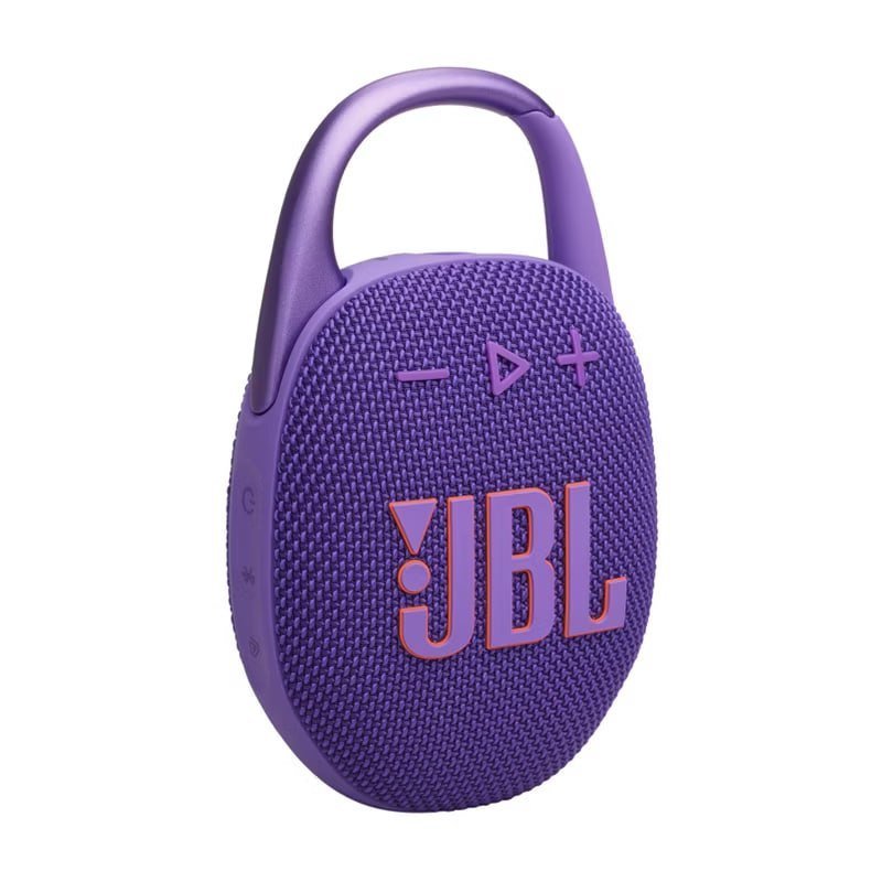 JBL Clip 5 Portable Bluetooth Waterproof Speaker - White: USB-C, Wireless, Rechargeable Battery