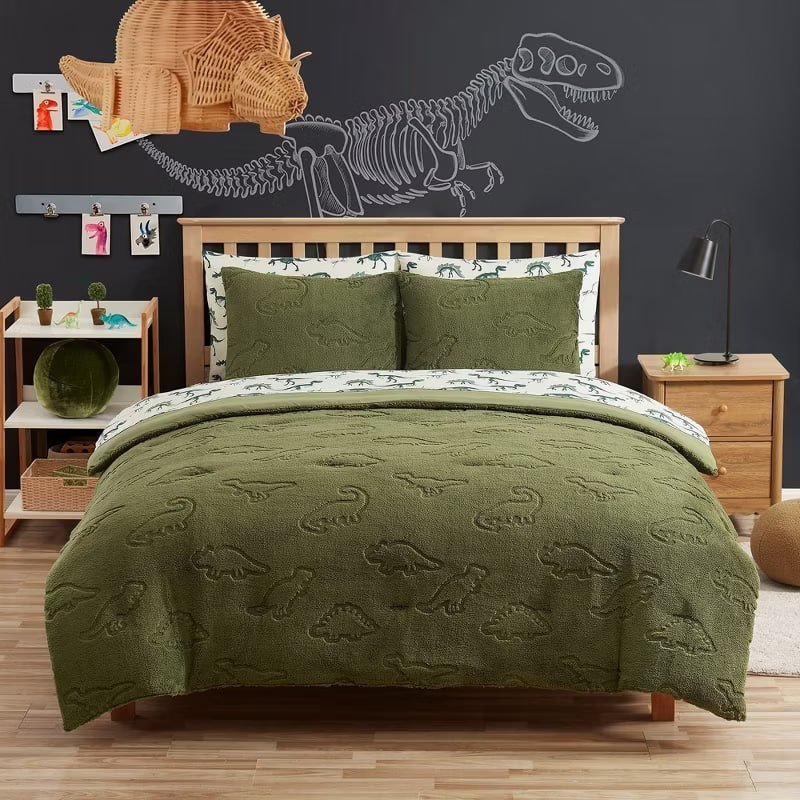 Dinosaur Den Kids Bedding Set Includes Printed Coordinated Sheet Set - Full