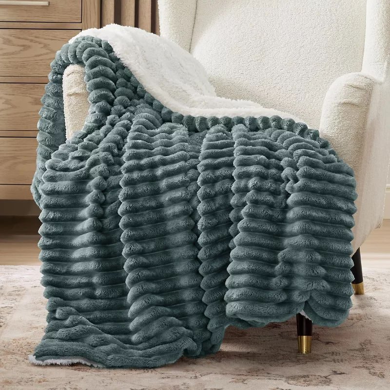 Bedsure Plush Fleece Throw Blanket - Lightweight Soft Couch Blanket, Black, 50x60 In