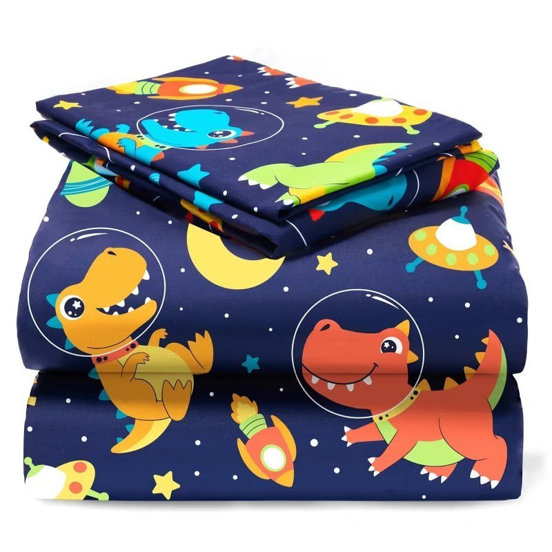 Joyfy Kids Twin Sheet Set Astronaut 3 Piece Bed Sheets Deep Pocket Wrinkle Free Cozy Toddler Bedding Set Soft Microfiber Fade Resistant Breathable