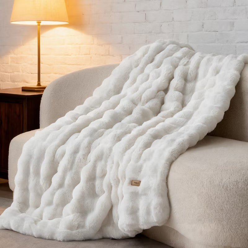 Bedsure GentleSoft Fluffy Fuzzy Blanket - Soft Cozy Fleece Faux Fur for Couch, Minky Velvet Bed Cover, Thick Warm Plush Shaggy, Room Decor
