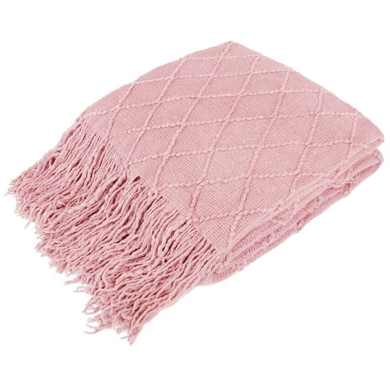 PAVILIA Knit Textured Soft Throw Blanket for Sofa, Living Room Decor, and Bed, Dark Red/Throw - 50x60