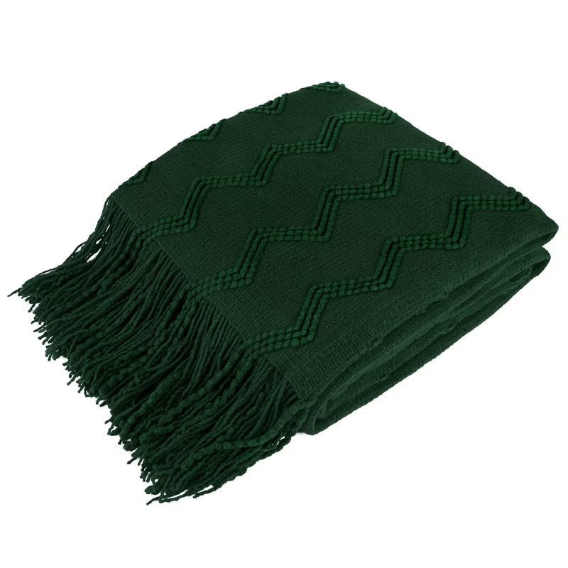 PAVILIA Knit Textured Soft Throw Blanket for Sofa, Living Room Decor, and Bed, Dark Red/Throw - 50x60