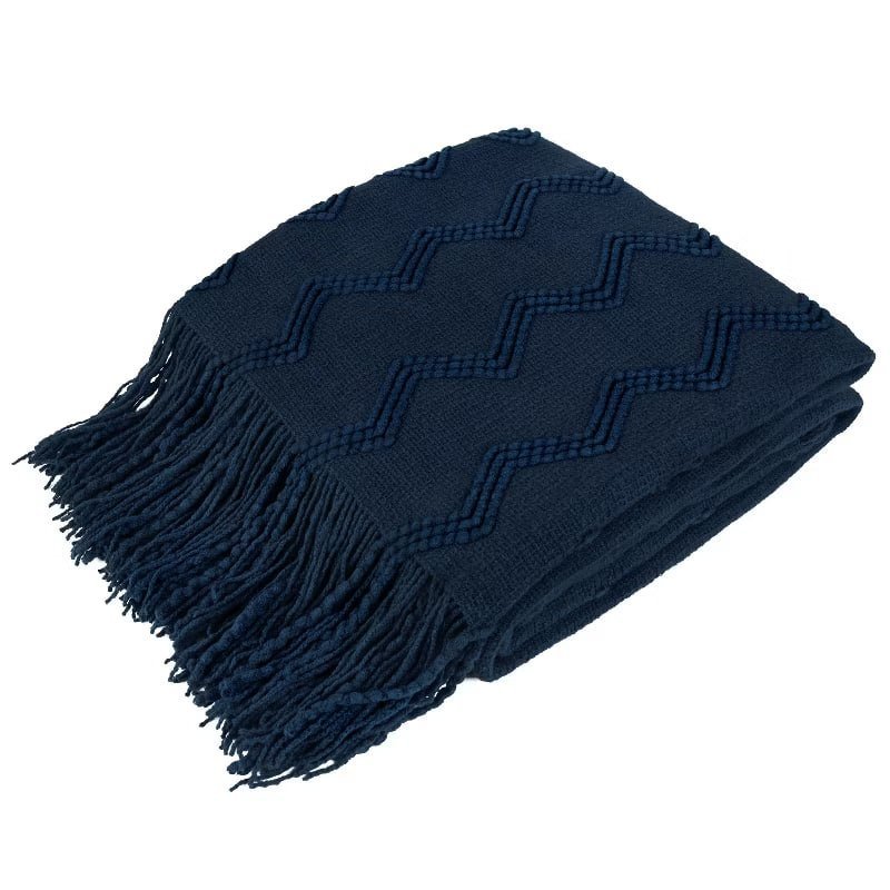 PAVILIA Knit Textured Soft Throw Blanket for Sofa, Living Room Decor, and Bed, Dark Red/Throw - 50x60
