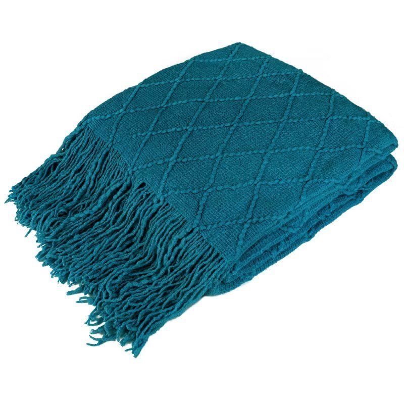 PAVILIA Knit Textured Soft Throw Blanket for Sofa, Living Room Decor, and Bed, Dark Red/Throw - 50x60