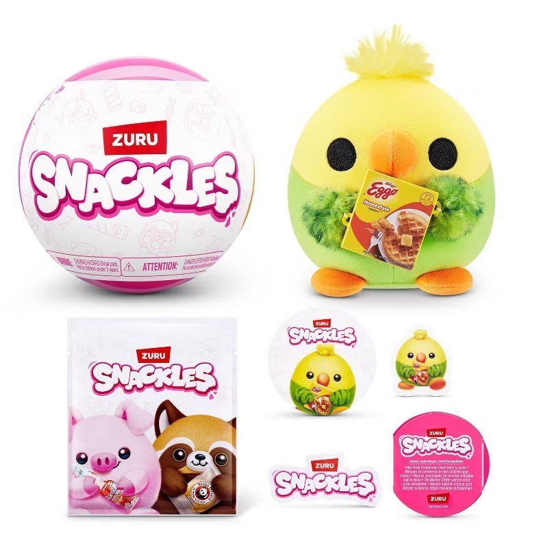 Snackles 5" Surprise Capsule Series 3 Stuffed Animal: Zoo & Farm Characters, Polyester