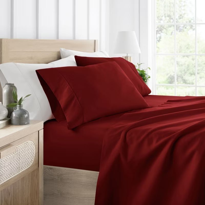 4 Piece Bed Sheet Set Solid Double Brushed Microfiber, Ultra Soft, Deep Pocket - Becky Cameron, Light Gray, King