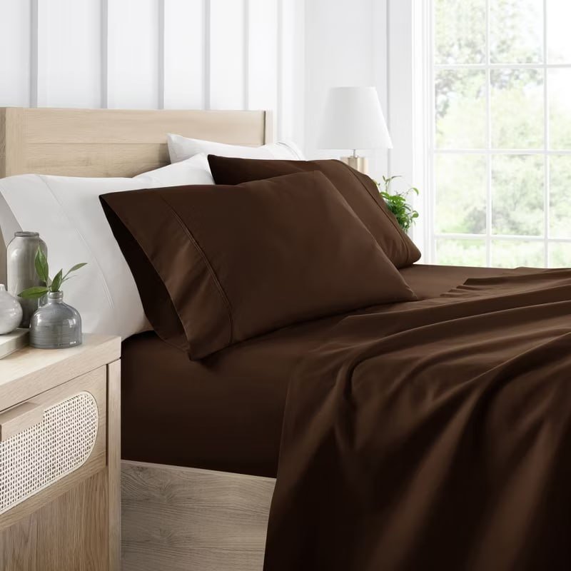 4 Piece Bed Sheet Set Solid Double Brushed Microfiber, Ultra Soft, Deep Pocket - Becky Cameron, Light Gray, King