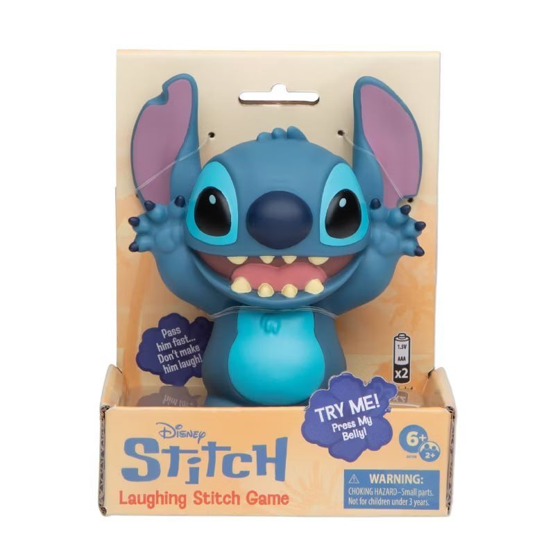 Disney Laughing Stitch Game: Includes Cards, Dice, Doll; Creative Thinking Board Game; 2+ Players; 15-Min Play