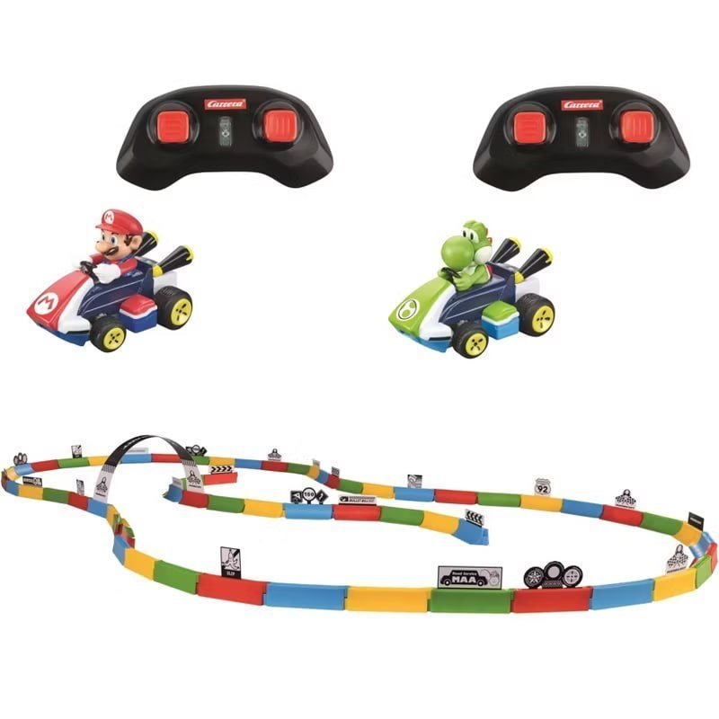Carrera RC Mario Kart Tabletop Toy Racetrack Set Featuring Mario and Yoshi 2.4GHz Radio Control Cars