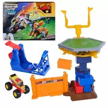 Monster Jam Smash & Bash Megalodon Toy Vehicle Playset - 1:64 Scale