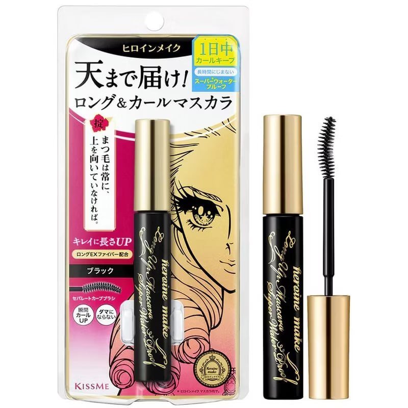 Kiss Me Heroine Makeup Long Up Mascara Super Waterproof, 01 Black, 0.2 oz