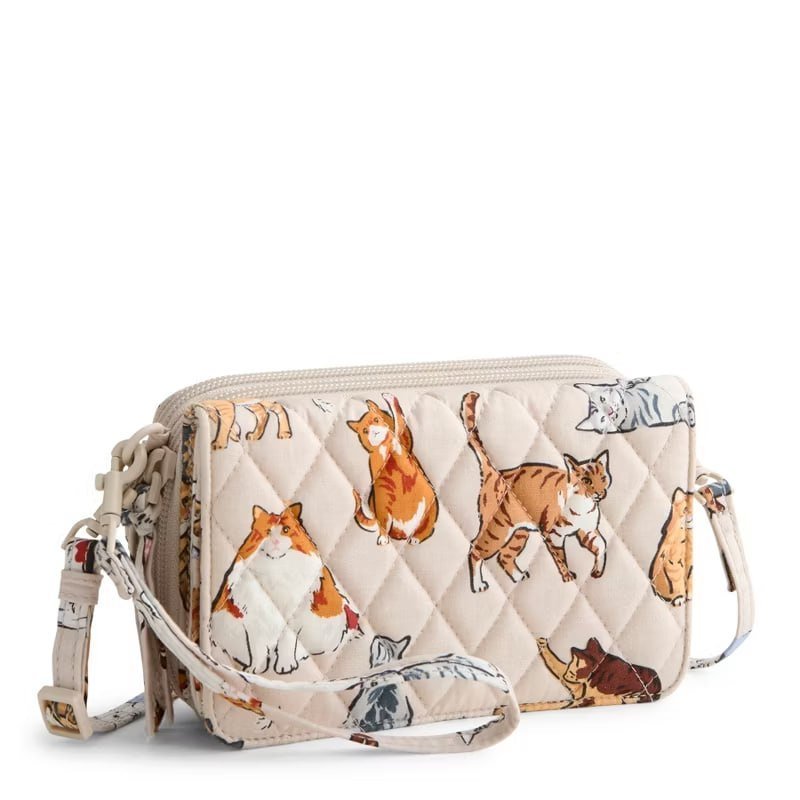 Vera Bradley Women's Outlet Cotton 3-in-1 Crossbody Bag Stamped Irises