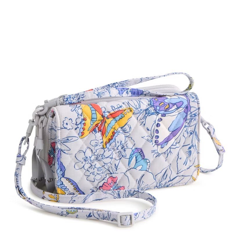 Vera Bradley Women's Outlet Cotton 3-in-1 Crossbody Bag Stamped Irises