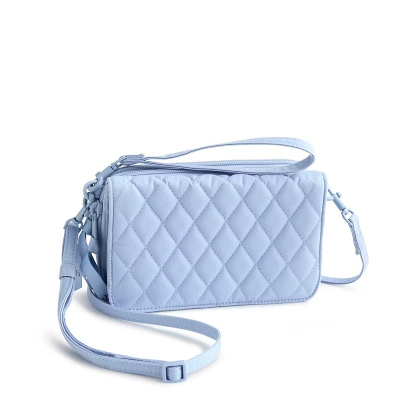 Vera Bradley Women's Outlet Cotton 3-in-1 Crossbody Bag Stamped Irises