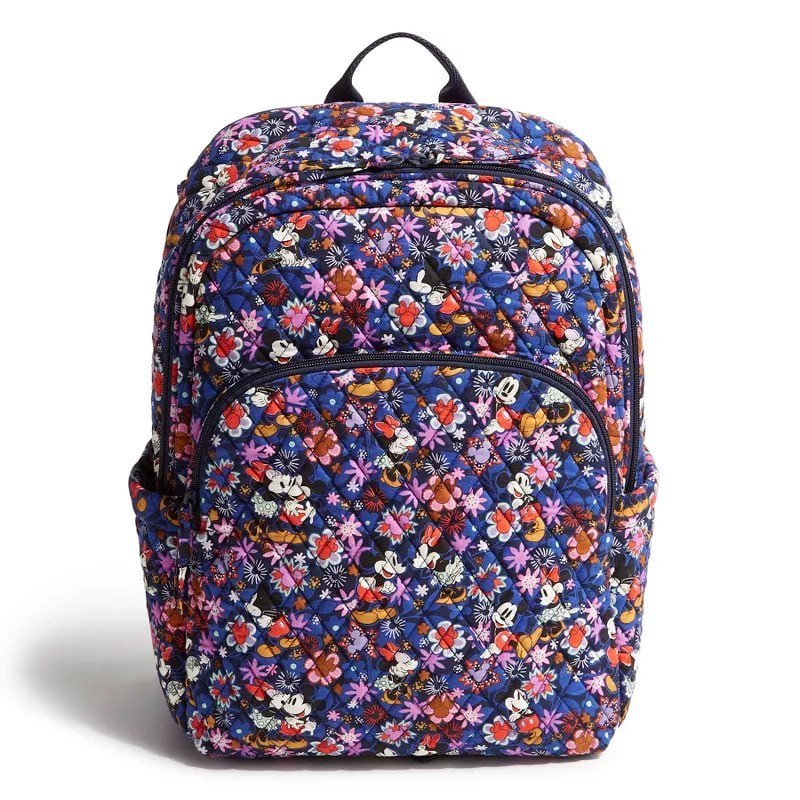 Vera Bradley Women's Outlet Disney Cotton Essential Large Backpack Ariel Floral Deep Ultramarine