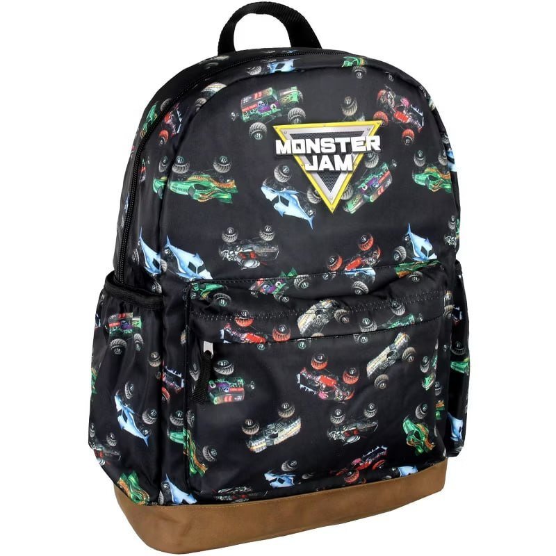 Monster Jam Backpack for Kids Grave Digger Megalodon Dragon Zombie All-Over Print School Travel Tote Book Bag