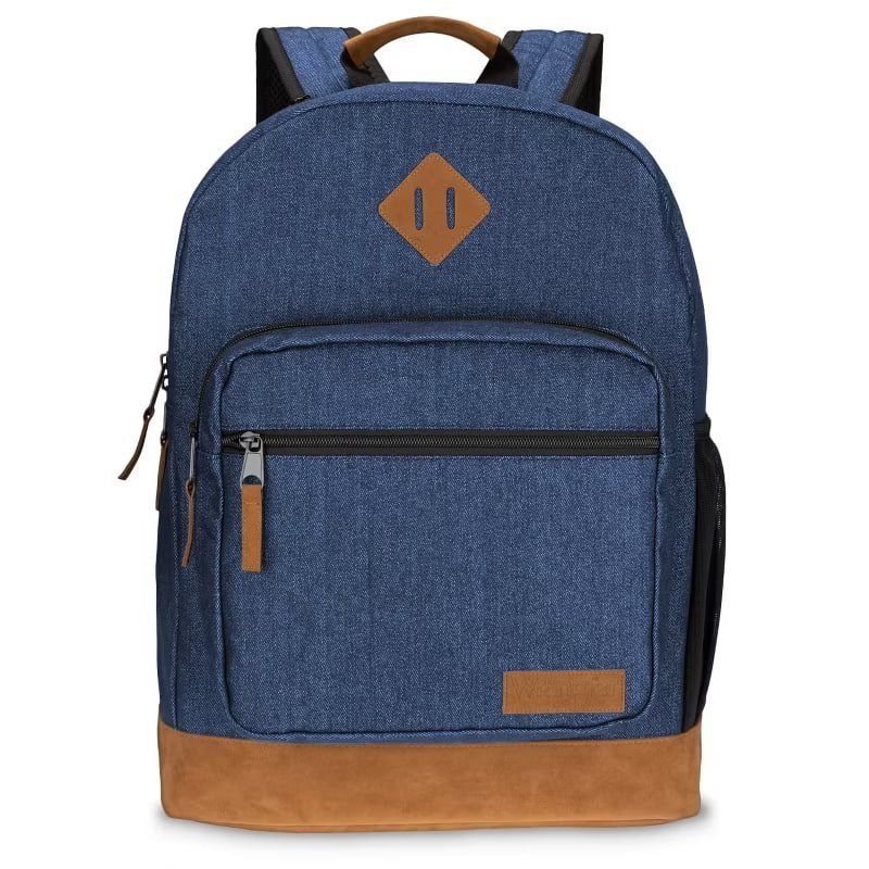 Wrangler 18.5" Yellowstone Laptop Backpack, Water Resistant Classic Logo Casual Daypack, Fits 15.6" Laptop Sleeve Backpacks (Teal Patterned)