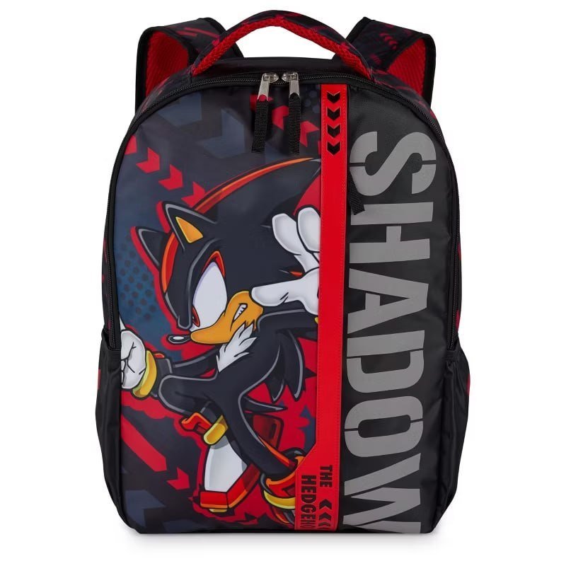 Sonic The Hedgehog Backpack for Boys & Girls, Shadow 16 Inch Schoolbag with Reflective Ink, Black