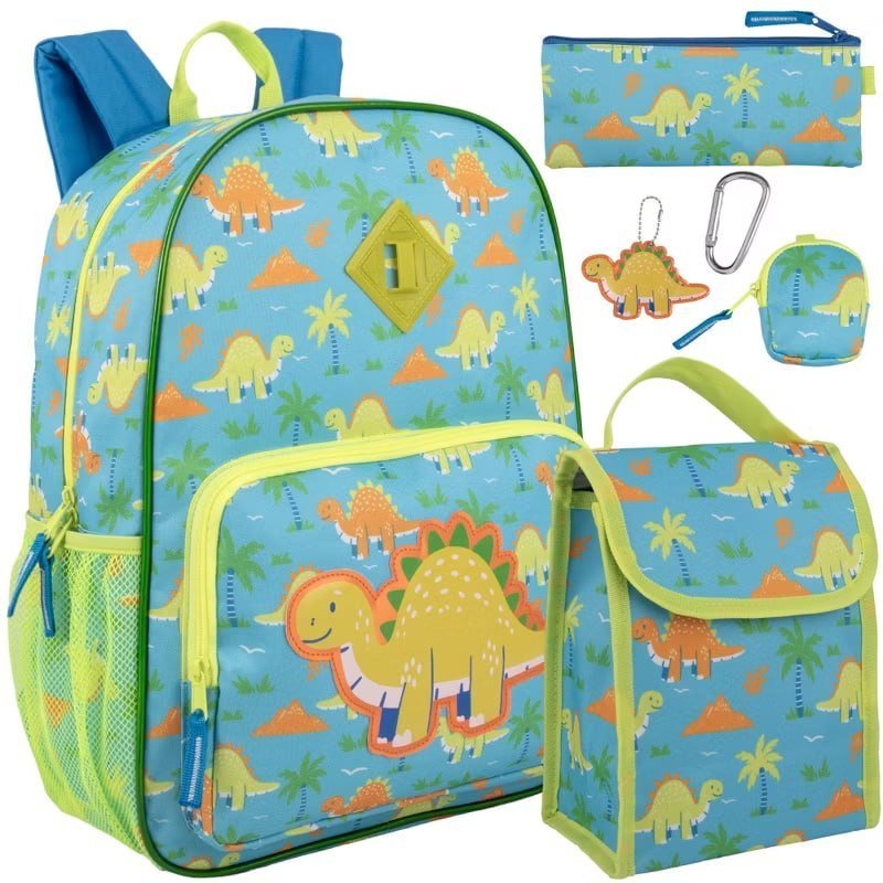 Trail maker 16.5 Inch Girls School Backpack 6 in 1 Set (Unicorns & Sequins) for Travel, Commute