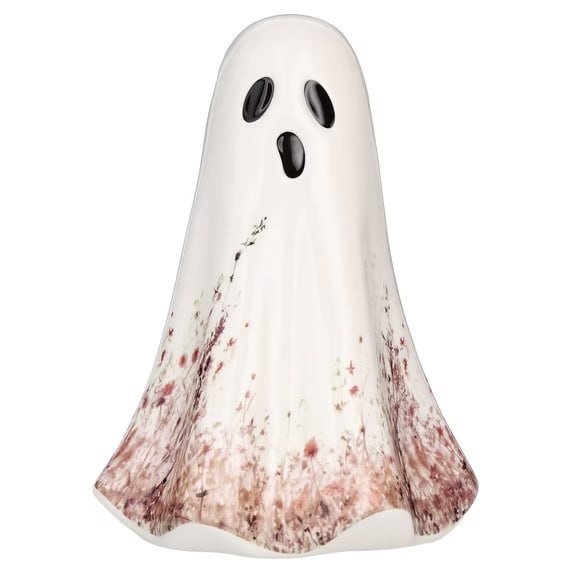 Ceramic Wildflower Ghost Decoration, White, 8.2", Halloween by Way To Celebrate