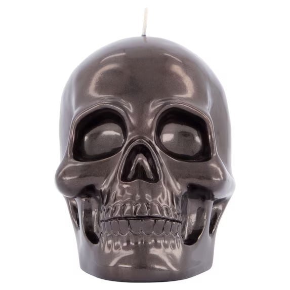 Skull Candle, Black, 4.6", Halloween by Way To Celebrate