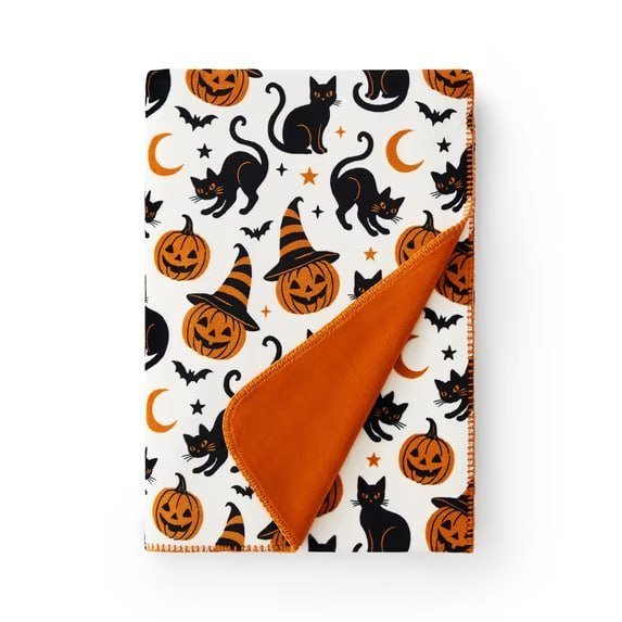 Boo-tique Halloween Soft Fleece Oversized Couch Throw Blanket, Spooky Portraits, Grey, 50 x 72 in