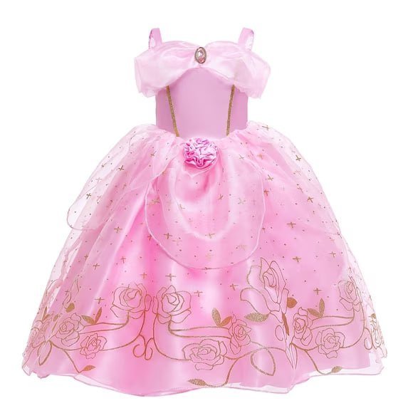HAWEE Princess Dress up Birthday Party Fairy Pink Costume for Toddler/Little Girls 2, 3, 4, 5, 6, 7, 8, 9, 10
