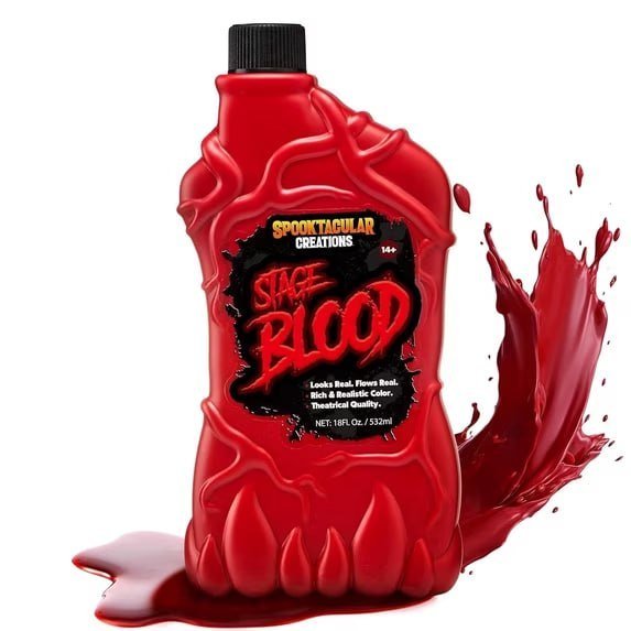 Joyfy 18 oz Halloween Fake Blood,Vampire Blood Makeup kit, Zombie Stage blood, Face Paint Kit for Adults,Halloween Costume Accessories