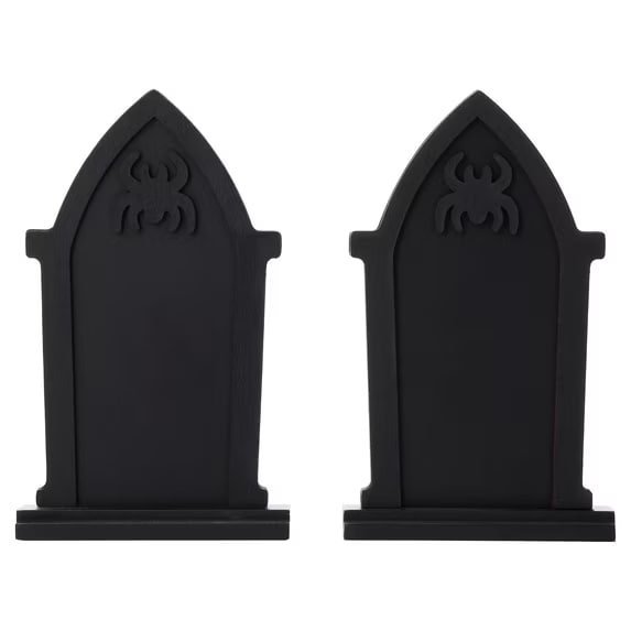 Mini Chalkboard Tombstone Decorations, Black, 9 Pieces, Halloween by Way To Celebrate