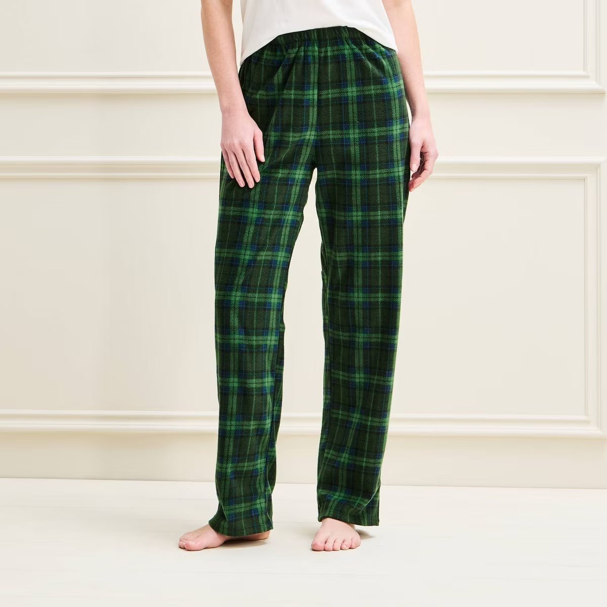 target Women's Holiday Plaid Microfleece Matching Family Pajama Pants - Wondershop™ Green XS