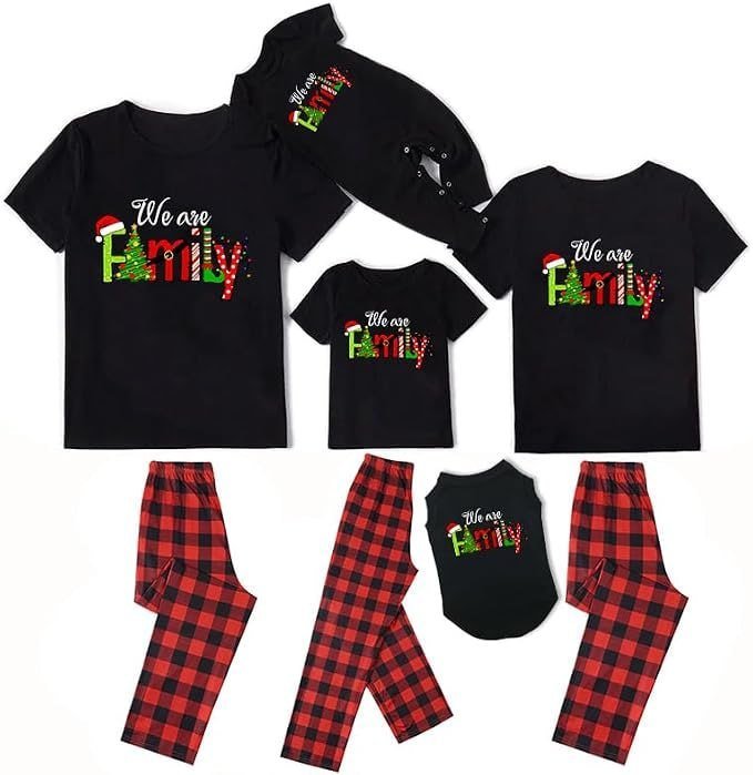 amazon TEERAPHIQUE Christmas Pajamas for Family, Couples Xmas PJS Matching Sets