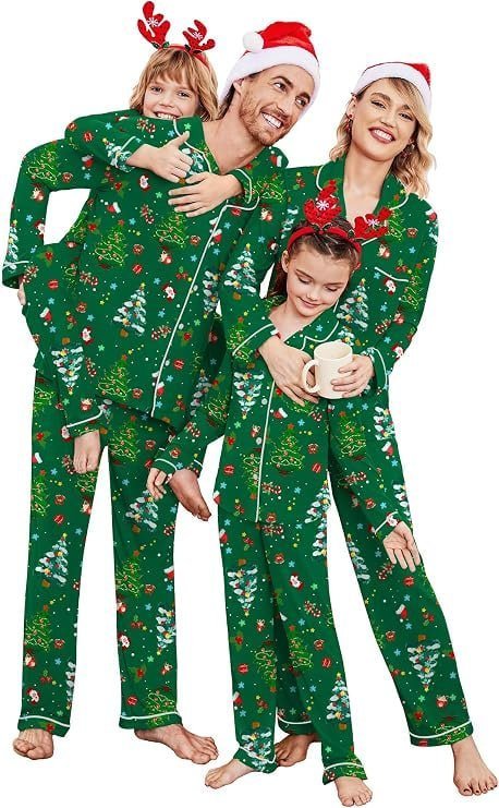 amazon Ekouaer Christmas Family Matching Pajamas Long Sleeve Button Down Pj Set