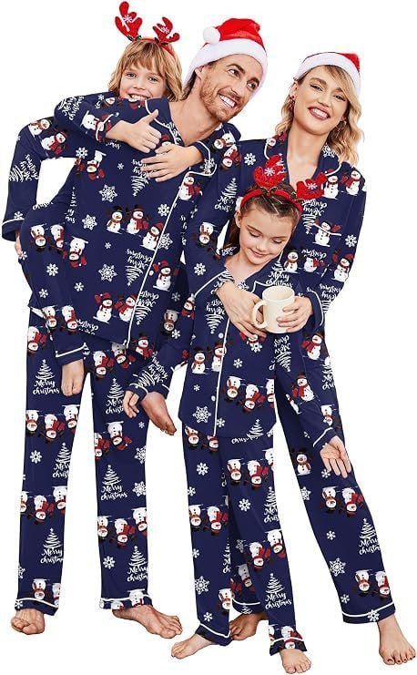 amazon Ekouaer Christmas Family Matching Pajamas Long Sleeve Button Down Pj Set