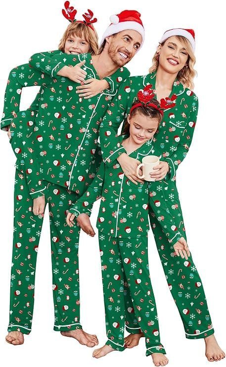 amazon Ekouaer Christmas Family Matching Pajamas Long Sleeve Button Down Pj Set
