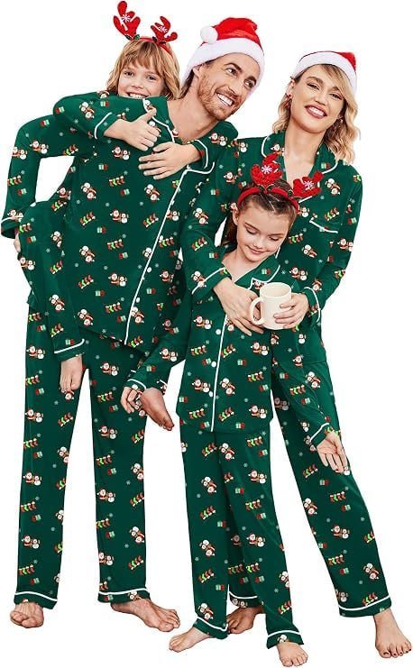 amazon Ekouaer Christmas Family Matching Pajamas Long Sleeve Button Down Pj Set