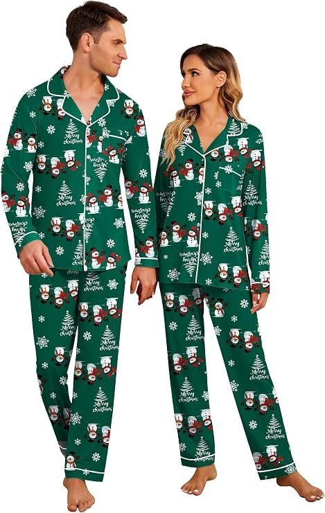 amazon Ekouaer Christmas Family Matching Pajamas Long Sleeve Button Down Pj Set