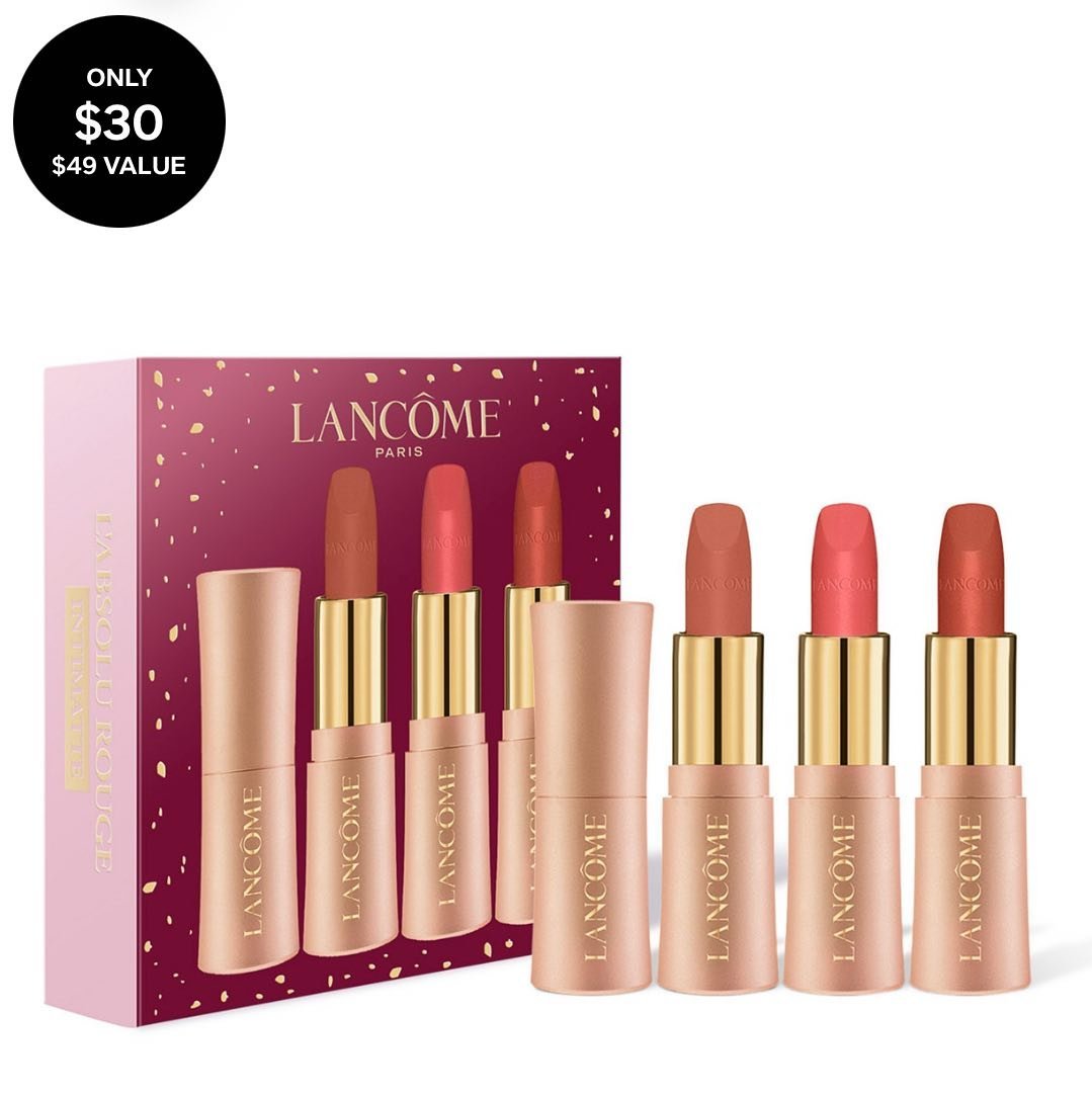 3-Piece L'Absolu Rouge Intimatte Soft Matte Lipstick Trio Gift Set