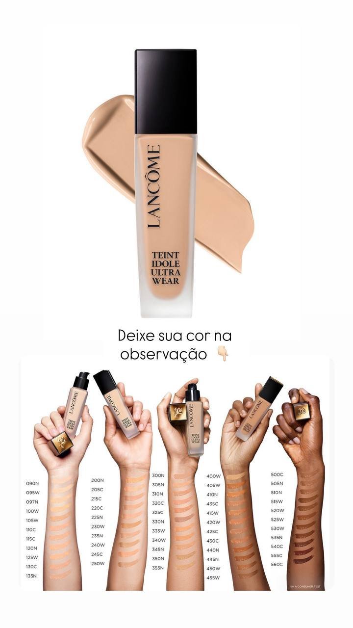 Teint Idole Ultra Wear Natural Matte Foundation with Hyaluronic Acid & Vitamin E DEIXE SUA COR NA OBSERVAÇÃO ABAIXO