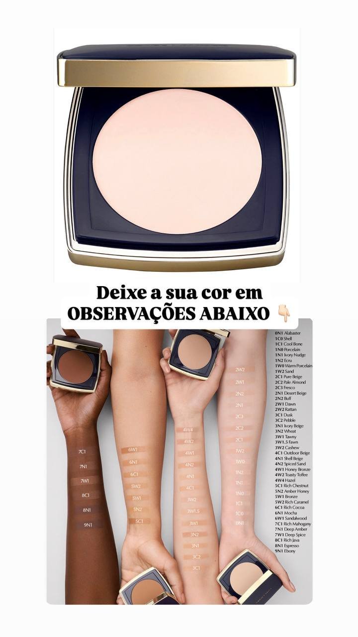 Double Wear Stay In Place Matte Powder Foundation DEIXE SUA COR EM OBSERVAÇÕES ABAIXO