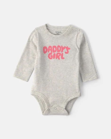 Baby Girl 'Mom's Mini' Long-Sleeve Graphic Bodysuit - Pink