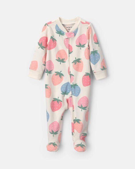 Baby Girl Pets Cotton 2-Way Zip Sleep & Play Pajamas - Green
