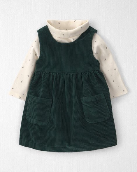 Baby Girl 2-Piece Organic Cotton Corduroy Jumper Set