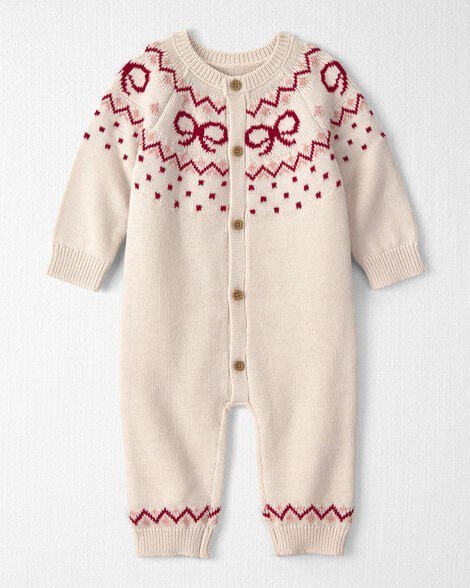 Baby Organic Cotton Fair Isle Sweater Knit Jumpsuit